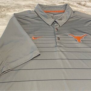 NIKE MENS XXL TEXAS LONGHORNS PRIMETIME VICTORY STRIPED DRI-FIT PERFORMANCE POLO
